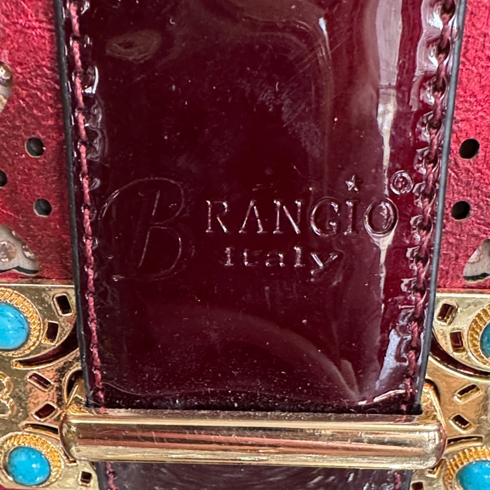 Brangio Italy metallic Red Studded Shoulder Bag - Picture 3 of 15